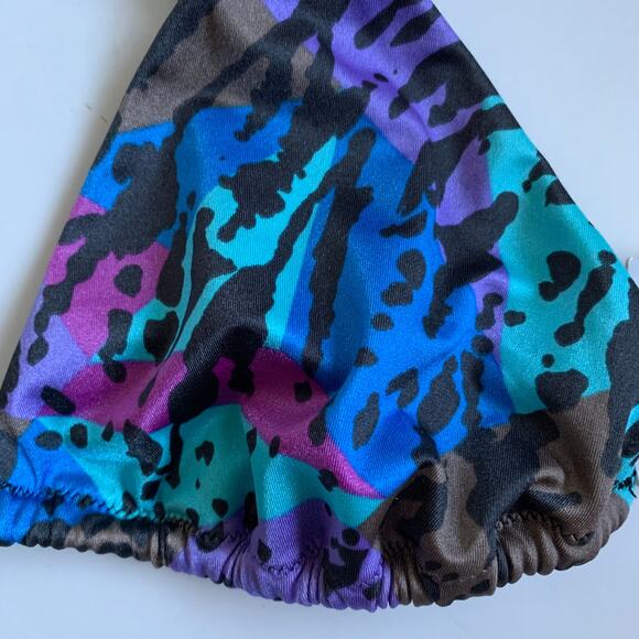 Victoria's Secret L Leopard Cheetah Print Triangle Bikini Top Swim Black Purple - Picture 9 of 12